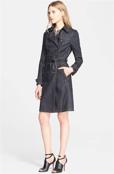 burberry brit denim trench women xl|burberry trench jacket.